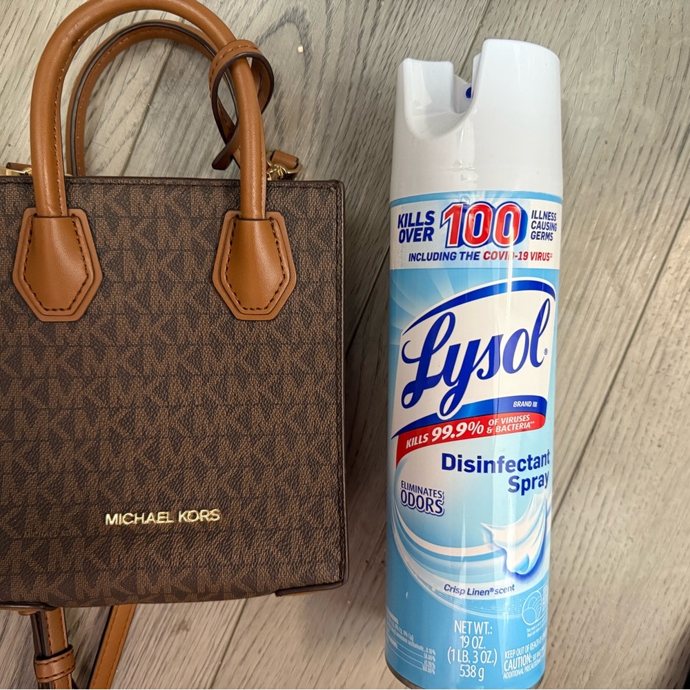 Michael Kors Tan and Brown Logo Crossbody Bag
